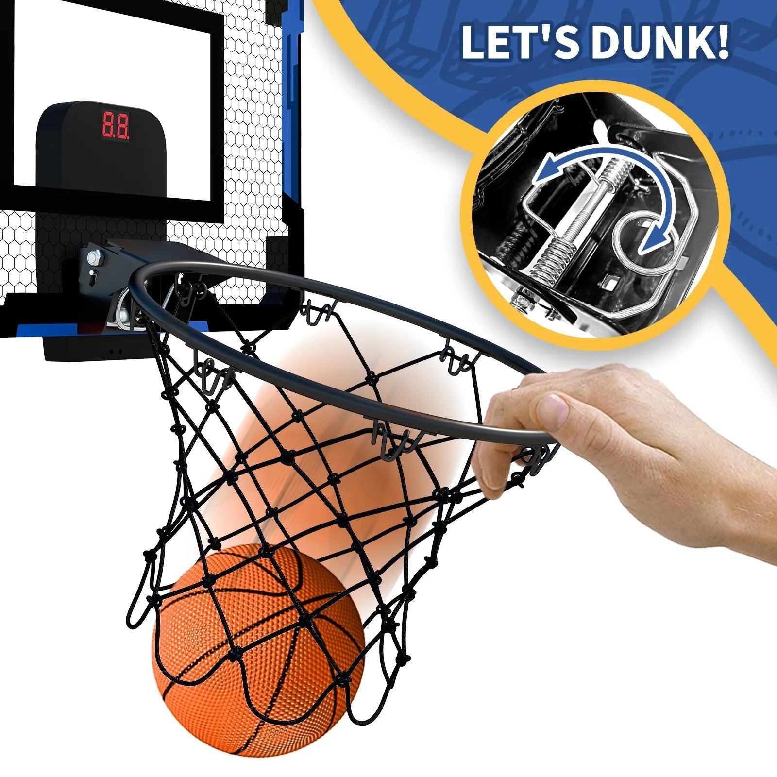 Basketball Table Toy - Wall Type Foldable Basketball Hoop Throw Good for Outdoor and Indoor Games
