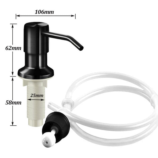 Sink Soap Dispenser Stainless Steel Extension Tube Kit for Liquid Soap Kitchen Sink Bathroom
