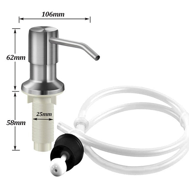 Sink Soap Dispenser Stainless Steel Extension Tube Kit for Liquid Soap Kitchen Sink Bathroom